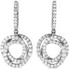 LB Exclusive - Orecchini a bottone in oro bianco 14 carati con diamanti - Donna - oro bianco 14kt/diamanti - Taglia unica - Argento