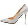 Sergio Rossi - Pumps a punta con glitter - Donna - glitter/pelle/pelle - 39 - Argento