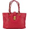 Bottega Veneta Pre-Owned - Borsa a mano Capri piccola in nylon con design Intrecciato 2007 - Donna - nappa - Taglia unica - Rosso