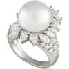LB Exclusive - Anello in platino con diamanti e perle - Donna - platino/diamanti/perle - Taglia unica - Argento