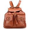 Gucci Pre-Owned - Zaino in pelle e bambù con coulisse XX secolo - unisex - pelle di vitello - Taglia unica - Marrone