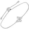 LB Exclusive - Bracciale Butterfly in oro bianco 14 carati con diamanti - Donna - diamanti/oro bianco 14kt - Taglia unica - Argento