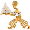 LB Exclusive - Spilla Genie in oro giallo 18 carati con perle e diamanti - Donna - oro giallo 18kt/perle/diamanti - Taglia unica
