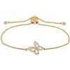 LB Exclusive - Bracciale Butterfly con diamanti in oro giallo 14 carati - Donna - oro giallo 14kt/diamanti - Taglia unica