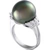 LB Exclusive - Anello in platino con diamanti e perle - Donna - platino/diamanti/perle - Taglia unica - Argento