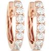 LB Exclusive - Orecchini a cerchio in oro rosa 14 carati con diamanti - Donna - diamanti/oro rosa 14kt - Taglia unica