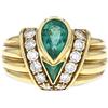 Fred - Anello in oro giallo 18 carati con diamanti e smeraldi Pre-owned anni '80 - Donna - smeraldo/oro giallo 18kt/diamanti - 51