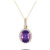 LB Exclusive - Collana con pendente in oro giallo 14 carati con diamanti e ametista Pre-owned - unisex - ametista/oro giallo 14kt/diamanti - Taglia...
