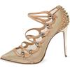 Christian Louboutin Pre-Owned - Pumps con borchie 115mm - Donna - pelle di vitello/pelle di vitello/pelle di vitello/rete (mesh) - 39 - Toni neutri