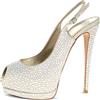 Giuseppe Zanotti - Sandali con cristalli 115mm - Donna - pelle/pelle di vitello/pelle di vitello - 40 - Toni neutri