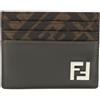 Fendi Pre-Owned - Portacarte con motivo FF anni 2020 - Uomo - pelle di vitello/tela - Taglia unica - Verde