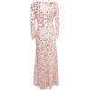 Narces - Abito lungo con paillettes - Donna - nylon/spandex/elastam/poliestere - XS - Rosa