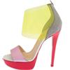 Christian Louboutin Pre-Owned - Sandali Dufoura con tacco - Donna - pelle di vitello/PVC/pelle di vitello/pelle di vitello - 36 - Rosa