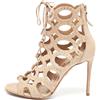 Aquazzura - Stivaletti con decorazione Pre-owned 105mm - Donna - pelle di vitello/pelle di vitello/pelle scamosciata di vitello - 37.5 - Toni neutri