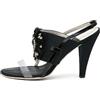 CHANEL Pre-Owned - Sandali con cristalli 110mm - Donna - pelle lucida/raso/pelle/PVC/pelle - 40 - Nero