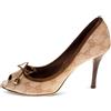 Gucci Pre-Owned - Pumps in tela GG 95mm - Donna - pelle/tela/pelle/pelle - 37.5 - Toni neutri