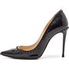 Christian Louboutin Pre-Owned - Pumps Anjalina a punta con borchie - Donna - pelle verniciata/pelle di vitello/pelle di vitello - 36.5 - Nero