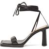 Jacquemus Pre-Owned - Sandali Les Carre Rond 100m - Donna - gomma/pelle di vitello/pelle di vitello - 37 - Nero