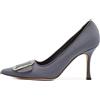 Manolo Blahnik - Pumps Maysale in raso a punta 80mm Pre-owned - Donna - pelle/tessuto/pelle - 36 - Grigio