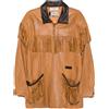 A.N.G.E.L.O. Vintage Cult - Cappotto con frange anni '80 - Uomo - pelle/acetato/nylon - XL - Marrone