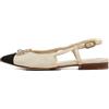 CHANEL Pre-Owned - Ballerine con fiocco - Donna - pelle/pelle/tela - 35.5 - Toni neutri