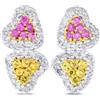 LB Exclusive - Orecchini Heart in oro bianco 14 carati con zaffiri - Donna - diamanti/oro bianco 14kt/zaffiri - Taglia unica - Argento
