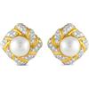 LB Exclusive - Orecchini a clip in oro giallo 18 carati con perle - Donna - perle/oro giallo 18kt/diamanti - Taglia unica