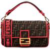 Fendi Pre-Owned - Borsa a tracolla Baguette media in tela con motivo Zucca e finiture fluo 2000-2010 - Donna - tela - Taglia unica - Marrone