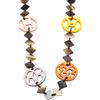 Hermès Pre-Owned - Collana con pendente Lena laccato in corno di bufalo 2000-2015 - Donna - cotone e paglia - Taglia unica - Marrone