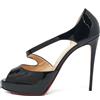 Christian Louboutin Pre-Owned - Pumps Catchy 115mm 2024 - Donna - pelle di vitello/pelle verniciata/pelle di vitello - 38.5 - Nero