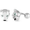 Cartier - Gemelli Panther in oro bianco 18 carati con smeraldo e onice - Uomo - smeraldo/oro bianco 18kt/onice - Taglia unica - Argento