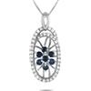 LB Exclusive - Collana in oro bianco 14 carati con diamanti e zaffiri - Donna - Zaffiro blu/oro bianco 14kt/diamanti - Taglia unica - Argento