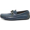 Ferragamo Pre-Owned - Mocassini in pelle con fibbia Gancini - Uomo - gomma/pelle/pelle/pelle - 39 - Blu