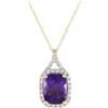 LB Exclusive - Collana con diamanti e ametista - Donna - oro giallo 14kt/diamanti/ametista - Taglia unica