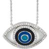LB Exclusive - Collana con pendente Evil Eye in oro bianco 14 carati con diamanti - Donna - diamanti/oro bianco 14kt - Taglia unica