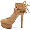 Charlotte Olympia - Pumps in pelle scamosciata 140mm - Donna - pelle/pelle scamosciata/gomma/pelle - 34 - Toni neutri