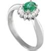 LB Exclusive - Anello halo in platino con smeraldo e diamanti - Donna - platino - Taglia unica - Argento