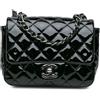 CHANEL Pre-Owned - Borsa a tracolla Square Classic mini con finitura lucida e battente 2016-2017 - Donna - pelle lucida - Taglia unica - Nero