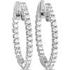 LB Exclusive - Orecchini a cerchio Inside-Out in oro bianco 14 carati con diamanti - Donna - oro bianco 14kt/diamanti - Taglia unica - Argento