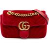 Gucci Pre-Owned - Borsa a tracolla Mini GG Marmont Matelasse in velluto con battente 2016-2025 - Donna - velluto - Taglia unica - Rosso