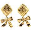CHANEL Pre-Owned - Orecchini a clip pendenti con fiocco 1970-1980 - Donna - placcatura in oro - Taglia unica