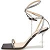 MACH & MACH - Sandali con decorazione Pre-owned 100mm - Donna - pelle/pelle/raso - 41 - Nero
