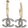 CHANEL Pre-Owned - Orecchini a cerchio CC con strass 2020 - Donna - pietre sintetiche/placcatura in oro - Taglia unica