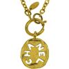 CHANEL Pre-Owned - Collana placcata in oro con pendente tondo e logo 1970-1980 - Donna - placcatura in oro - Taglia unica