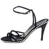 CHANEL Pre-Owned - Sandali con cinturini 100mm - Donna - raso/raso/pelle di vitello - 39.5 - Nero