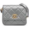CHANEL Pre-Owned - Borsa a tracolla Side Note Flap CC mini in pelle di agnello trapuntata 2021-2024 - Donna - pelle - Taglia unica - Argento