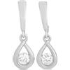 LB Exclusive - Orecchini a bottone in oro bianco 14 carati con diamanti - Donna - diamanti/oro bianco 14kt - Taglia unica - Argento