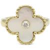 Van Cleef & Arpels - Anello Alhambra in oro giallo 18 carati con madreperla e diamanti anni 2010 - Donna - madreperla/oro giallo 18kt/diamanti - 55