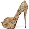 Christian Louboutin Pre-Owned - Pumps Lady Peep 145mm - Donna - tessuto/gomma/pelle/pelle - 38 - Toni neutri