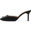 Manolo Blahnik - Mules con cristalli Pre-owned 80mm - Donna - pelle di vitello/raso/pelle di vitello - 37.5 - Nero